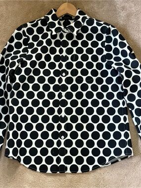 Rare Marc Jacobs FW11 Runway Polka Dot Button Front Shirt Size 8 Made in USA